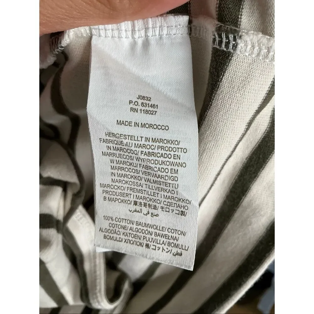 Boden Imogene Breton Stripe Top | White and Green in 6